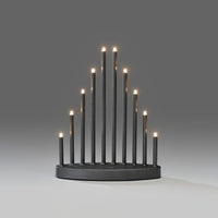 Grey Metal Candlestick Bridge with 10 LED Lights - 2