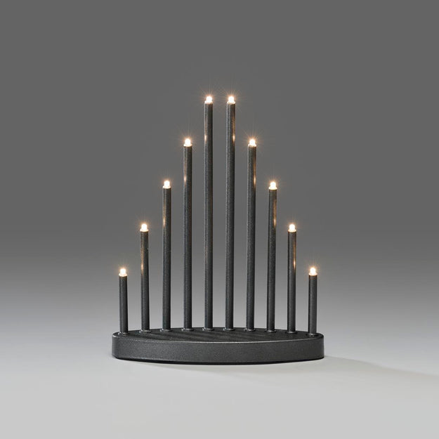 Grey Metal Candlestick Bridge with 10 LED Lights