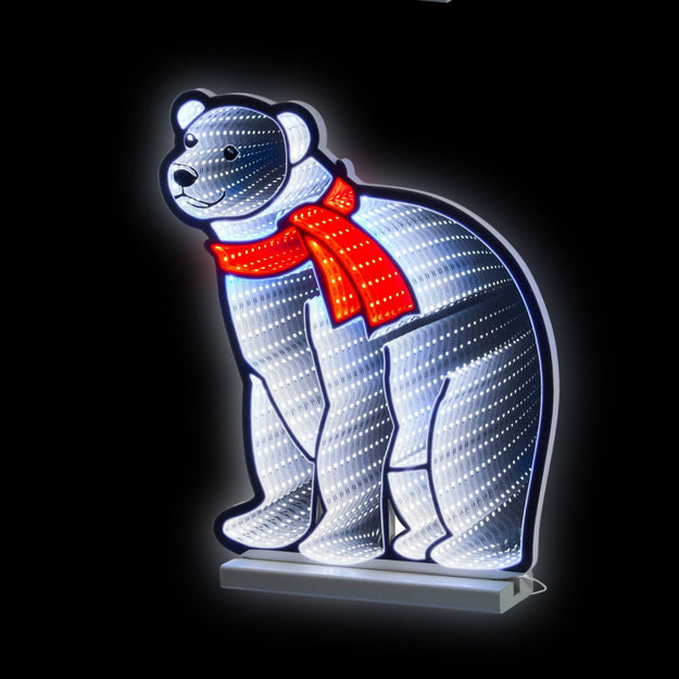 40cm Mr Polar Bear Christmas Infinity Light