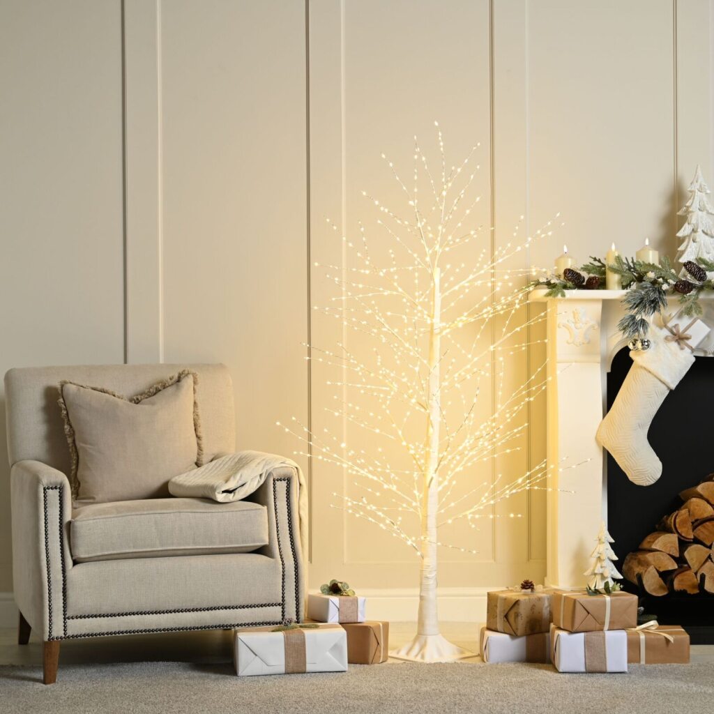 5ft Christmas White Micro Dot Tree with 900 Warm White LEDs