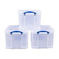 35 Litre Large Clear Strong Really Useful Christmas Storage Box with Lid - 6