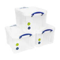 35 Litre Large Clear Strong Really Useful Christmas Storage Box with Lid - 7