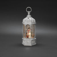 Ornate White Snowman Lantern Water Spinner - 2