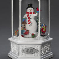 Ornate White Snowman Lantern Water Spinner - 3