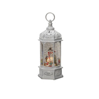 Ornate White Snowman Lantern Water Spinner - 4