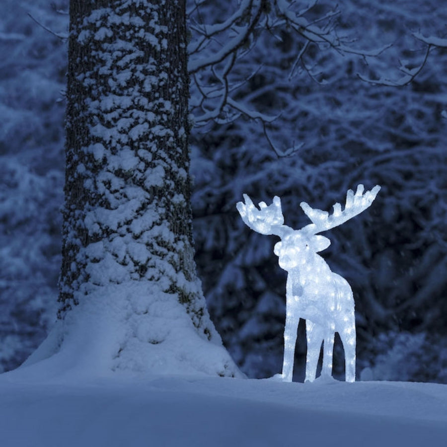 1m Large Acrylic Moose LED Lit Christmas Display