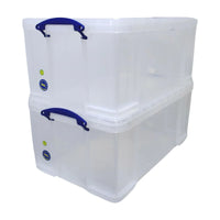 64 Litre Large Clear Strong Really Useful Christmas Storage Box with Lid - 2