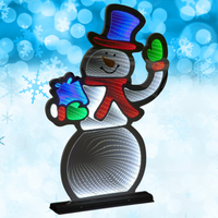 56cm Magical Snowman Christmas Infinity Light (Blue Hat)