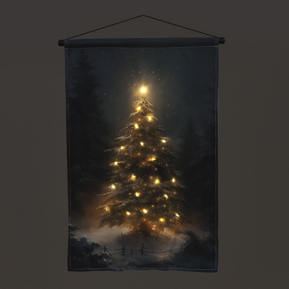 60cm Christmas Tree in Forest LED Lit Wall Christmas Tapestry