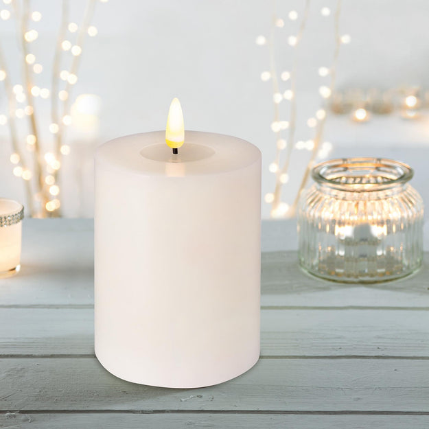 10cm Cream Melted Top LED Flicker Flame Candle