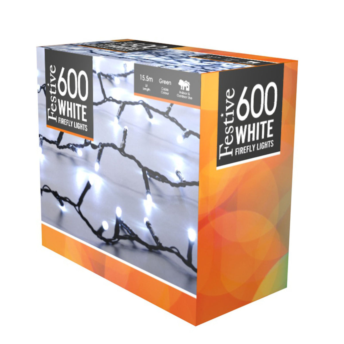 600 Traditional White Firefly Twinkling Christmas Lights