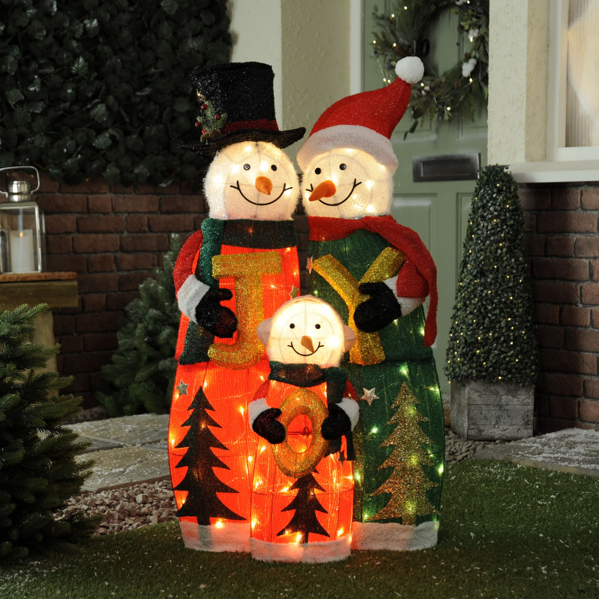 1m Christmas Snowman Family LED Christmas Display