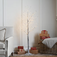 5ft Christmas Snow Tree with 210 Warm White LEDs