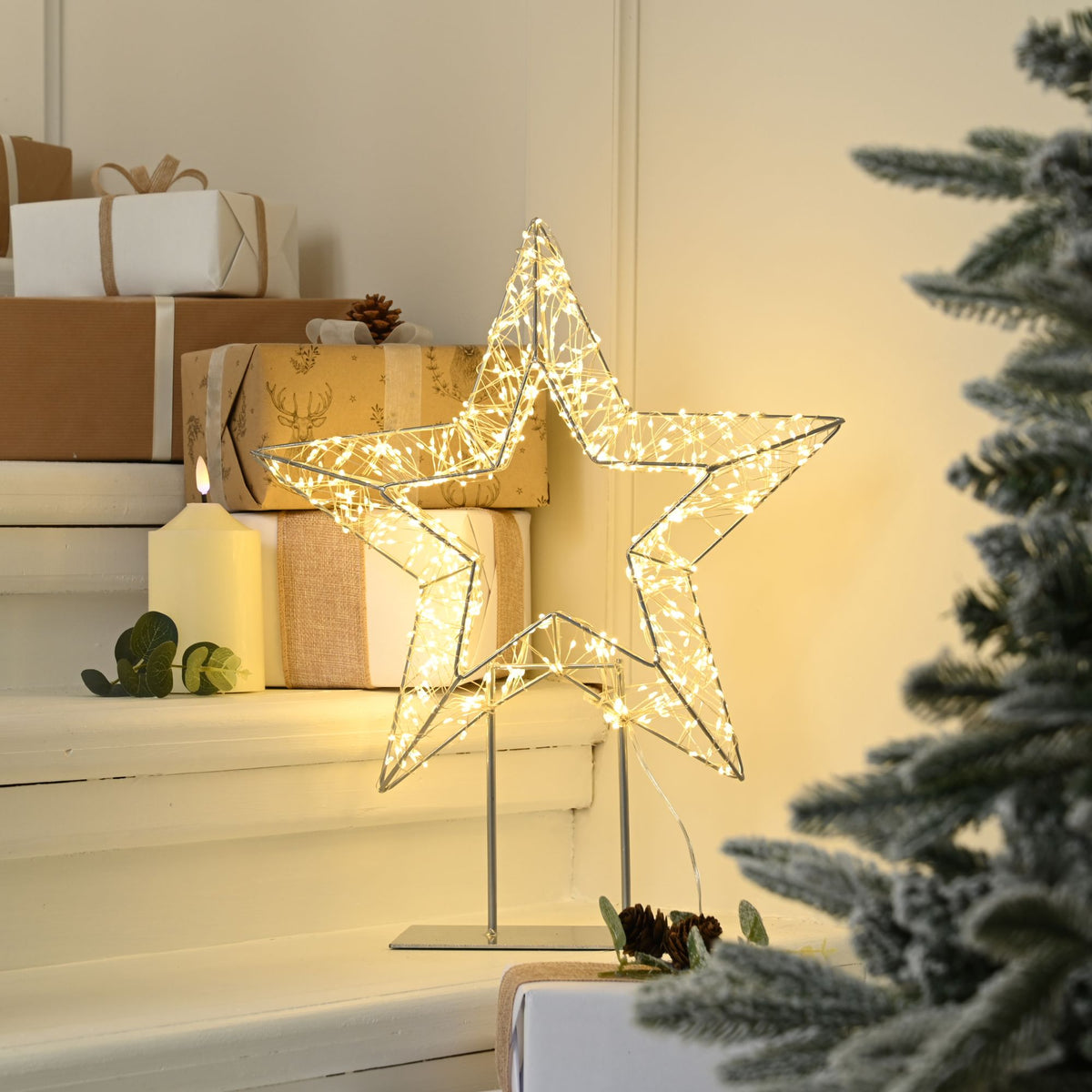 Dewdrop Christmas Star Silhouette with 720 Warm White LED's