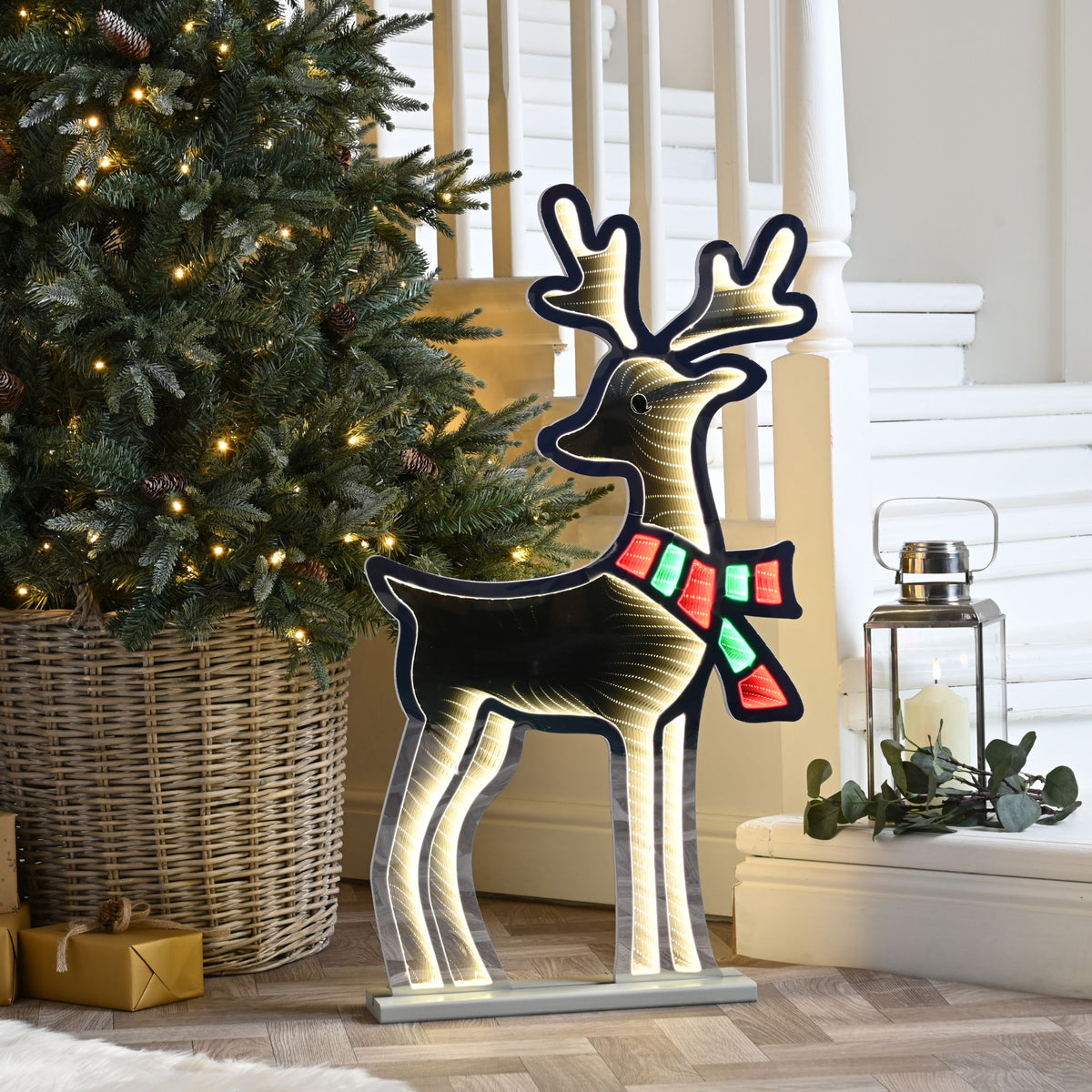 85cm Magical Standing Reindeer Christmas Infinity Light