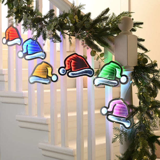 175cm Infinity Light Christmas Hats Hanging Garland