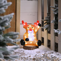 30cm Lit Christmas Acrylic Reindeer with 30 White LED's