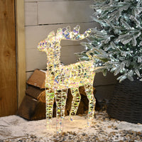 60cm Warm White Micro LED Shimmer Standing Reindeer