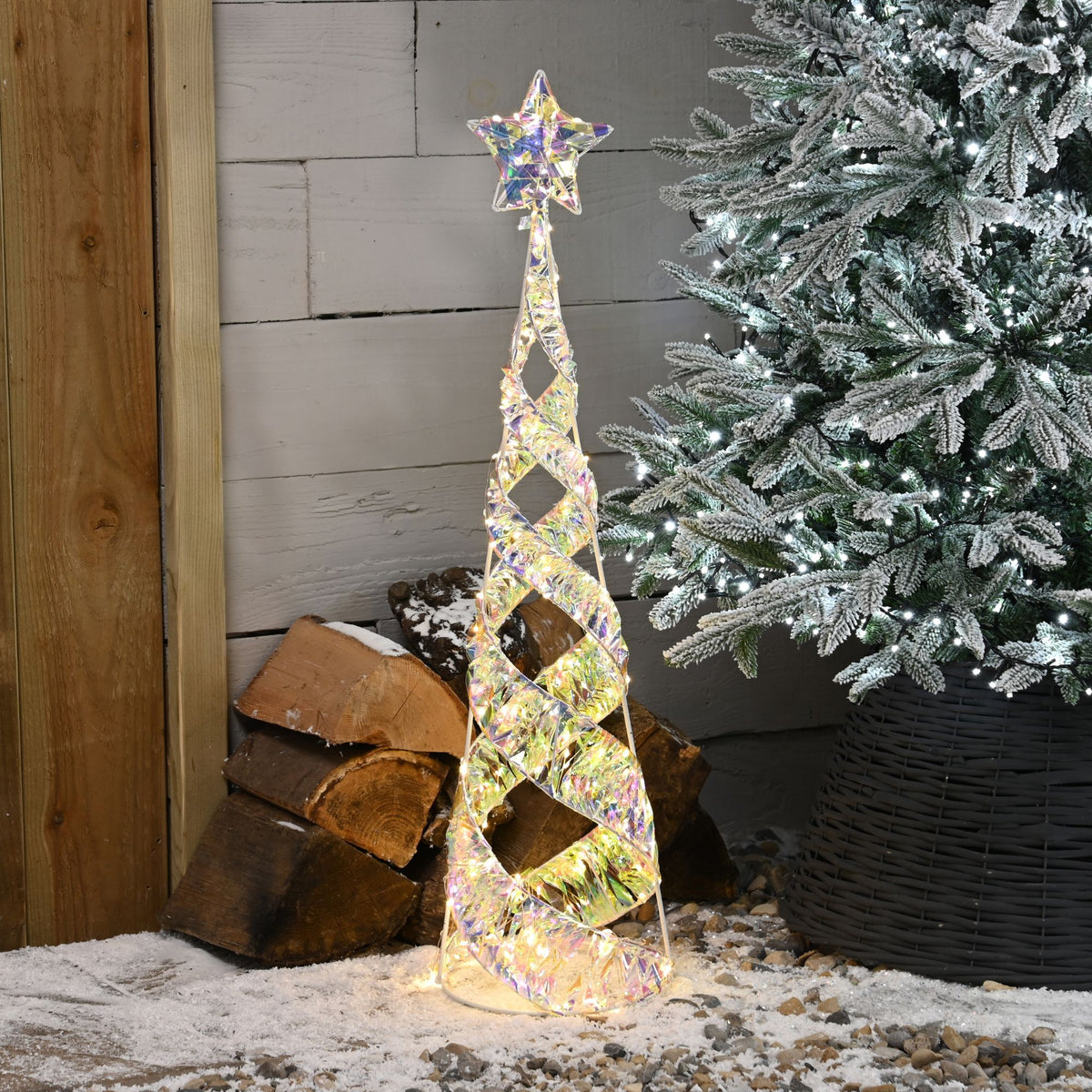 80cm Warm White Micro LED Spiral Christmas Tree with 400 Lights