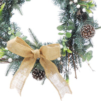 45cm White Berries and Hessian Bow Luxury Wreath - 2