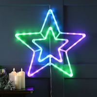 56cm Colour Shifting Christmas Star Wall Light Silhouette