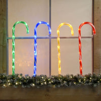 Set of 4 62cm Multi Coloured Candy Cane Stake Path Finder Lights