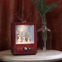 TV Snowman and Christmas Tree Water Lantern Magical Spinner