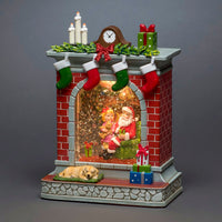 Christmas Fireplace Magical Glitter Lit Water Spinner - 3