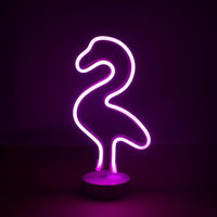 LED Lit Neon Flamingo Sign