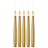 Set of 10 15cm Gold Floating Christmas Candles with Remote