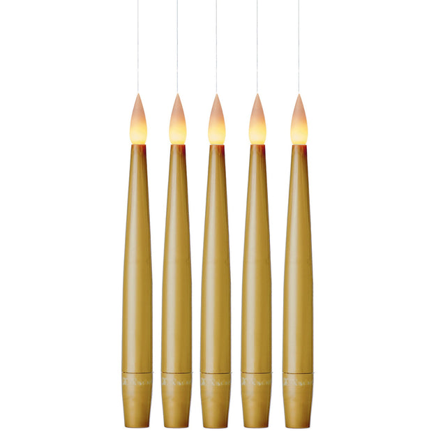 Set of 10 15cm Gold Floating Christmas Candles with Remote