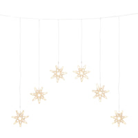 6 Warm White LED Acrylic Curtain Star Lights - 3