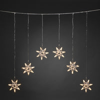 6 Warm White LED Acrylic Curtain Star Lights - 4