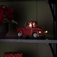 Santa In Red Truck Magical Glitter Christmas Lit Water Spinner