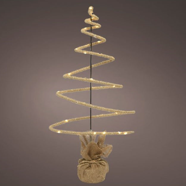 58cm Modern LED Lit Christmas Tree with Burlap Base