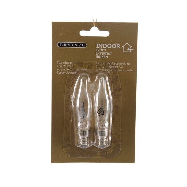 Spare E10 Candle Light Flame Bulbs (2 Pack)