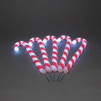 Set of 5 LED Acrylic Candy Cane Garden Stake Path Finders - 2