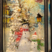 Wintry Christmas Snowman Scene Magical Water Spinner - 2