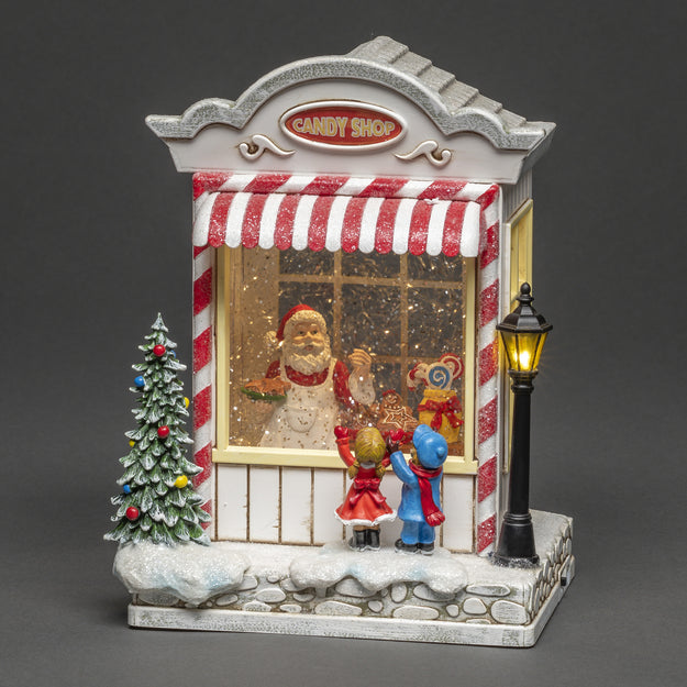 Christmas Candy Shop with Santa and Children Water Spinner