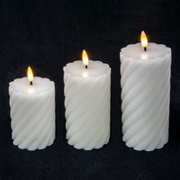 3 Pack Swirl Design Flicker Flame LED Battery Candles - 2