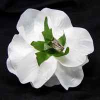 White Rose with Glitter Clip Dec 14cm - 3