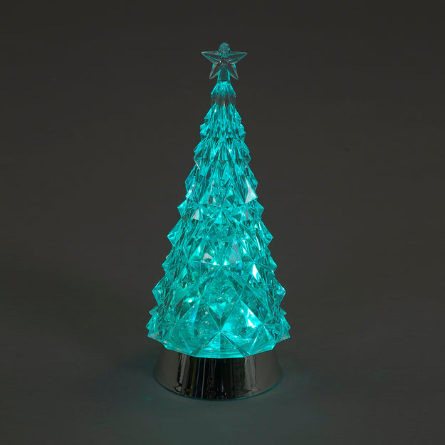 Colour Changing LED Crystal Christmas Tree Water Spinner