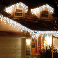 720 Blue and White Snowing Icicle Timer Lights - 3