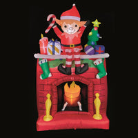 2m Christmas Elf on Fireplace Christmas Inflatable