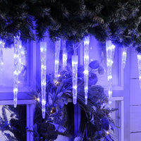 24 Colour Changing LED Icicle Lights White to Blue