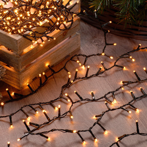 600 Traditional Warm White Firefly Twinkling Christmas Lights