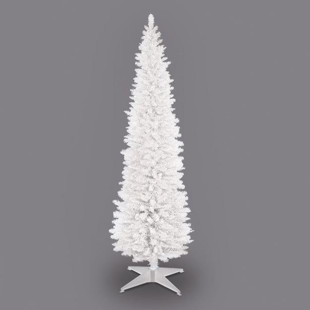 6ft White Pencil Pine Slim Artificial Christmas Tree